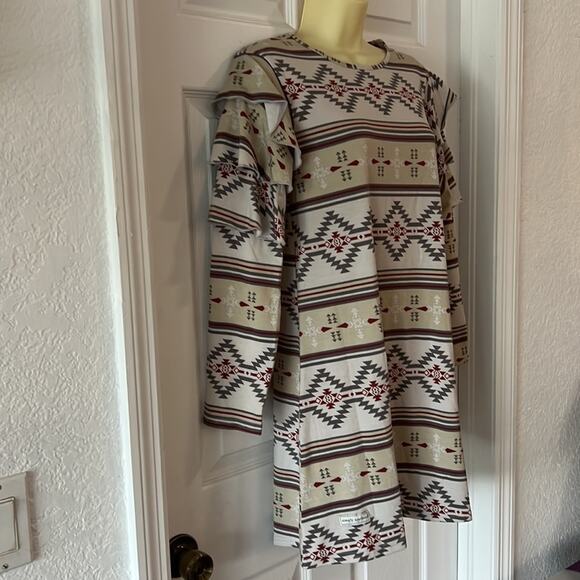 NWT Simply Southern Aztec Print Knit Dress Woman Size Small Mini Aline - Picture 2 of 9